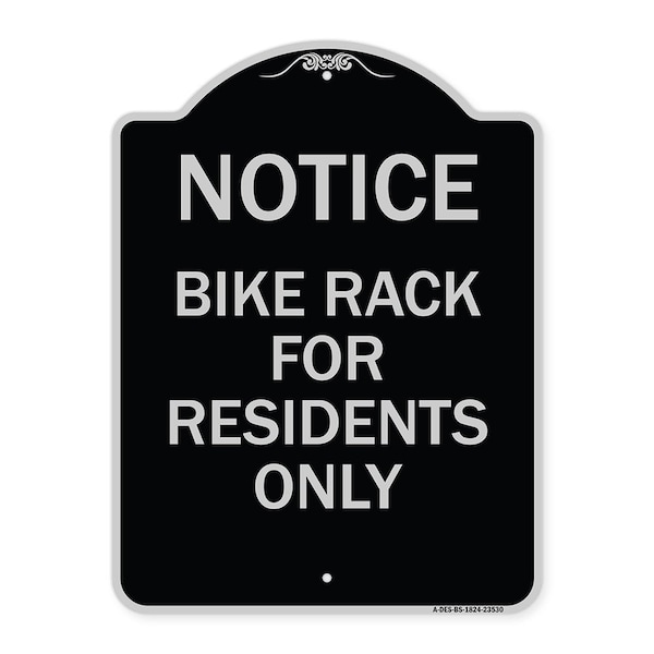 Signmission Bike Rack for Residents Heavy-Gauge Aluminum Architectural Sign, 24" x 18", BS-1824-23530 A-DES-BS-1824-23530 - main